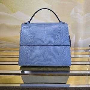 Hunting Season The Medium Top Handle Blue Lizard Handbag